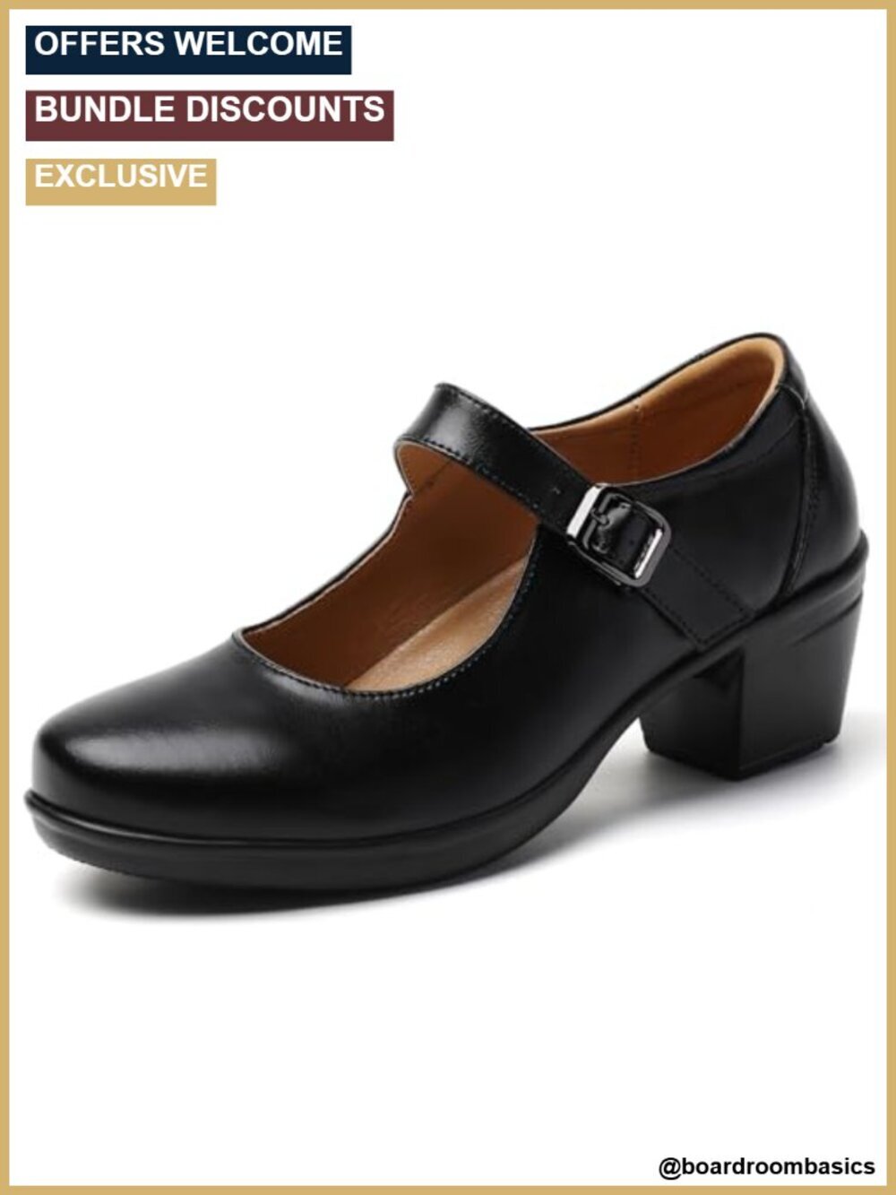 Classic Closed Toe Mary Jane Heels Platform Dressy Pumps